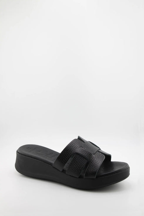Oh My Sandals Textured Slip-On Platform Sandal